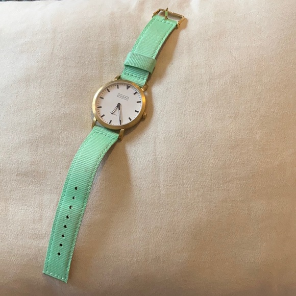 Shore projects watch, gold with mint band - Picture 2 of 3